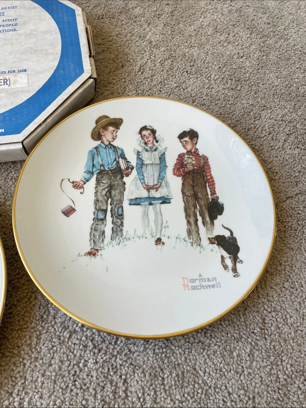 Norman Rockwell Vintage 1976 Decorative Plate Set USA Limited Edition Art Decor